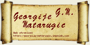 Georgije Matarugić vizit kartica
